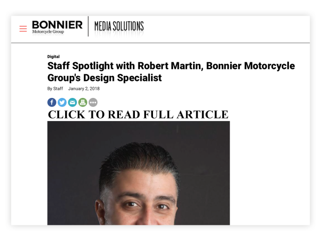 Bonnier Motorcycle Group Art Director Robert Martin